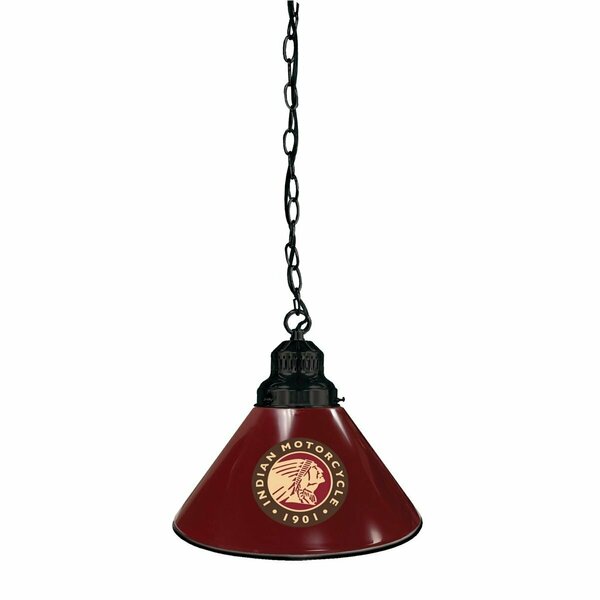 Holland Bar Stool Co Indian Motorcycle Pendant Light, Black Fixture, Burgundy Shades BL1BKIndn-HD-Bu